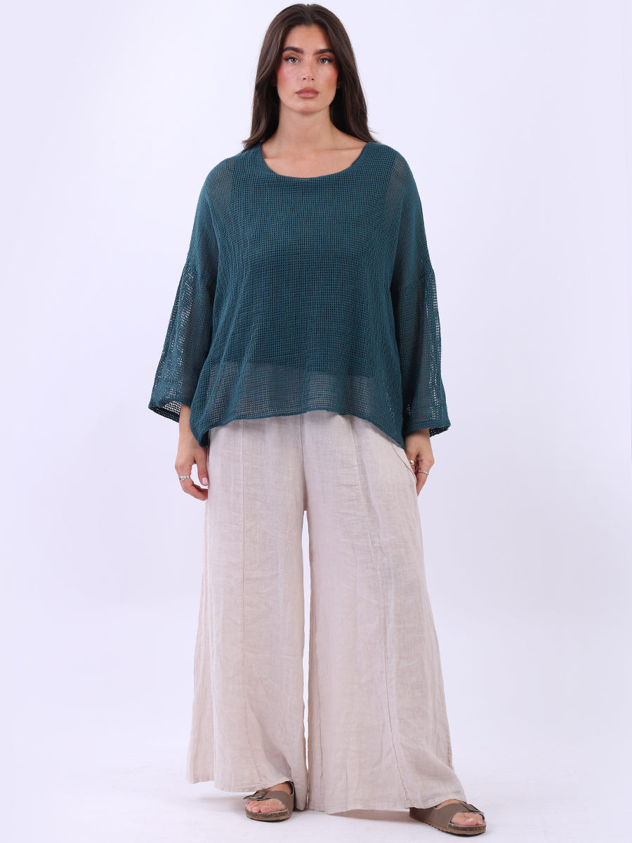 Mesh Net Crop Top Teal