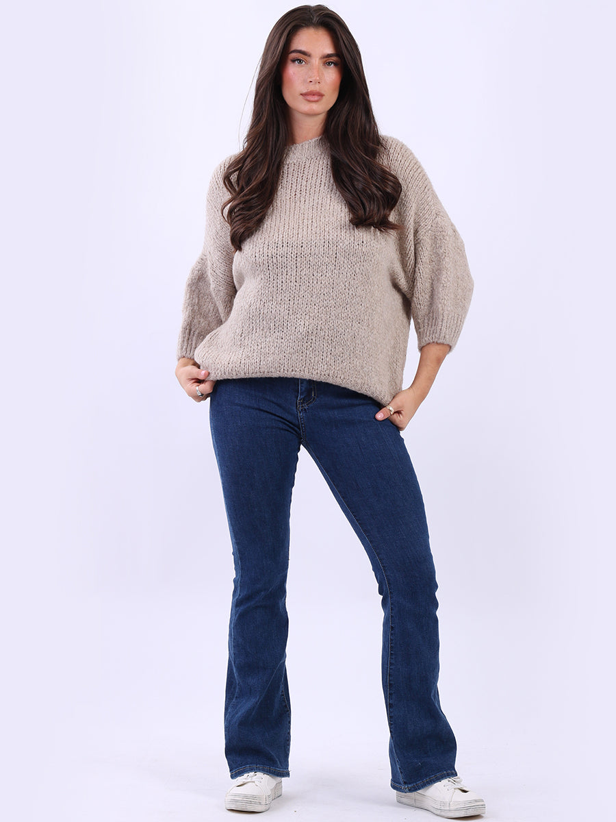 Crop Knit Baggy Jumper Mocha