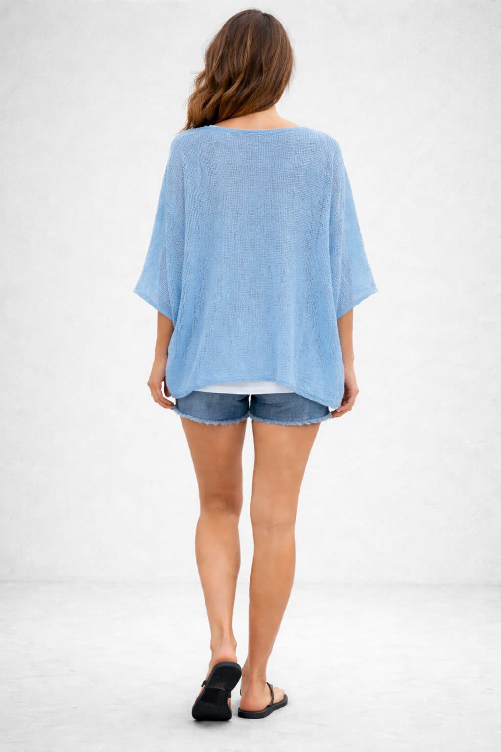 2 Layer Solid Cotton Mesh Net Wrap Top