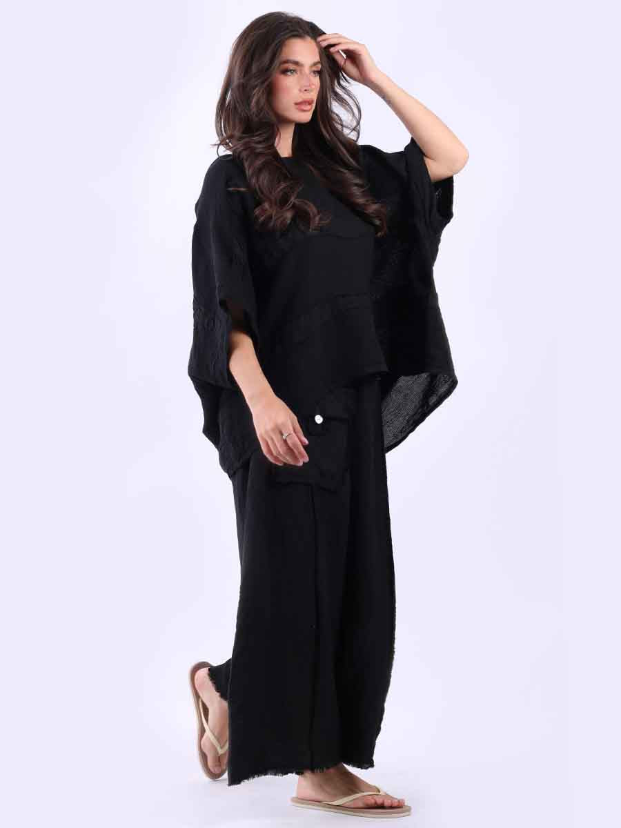 Plus Size Vintage Washed Linen Stripe Top