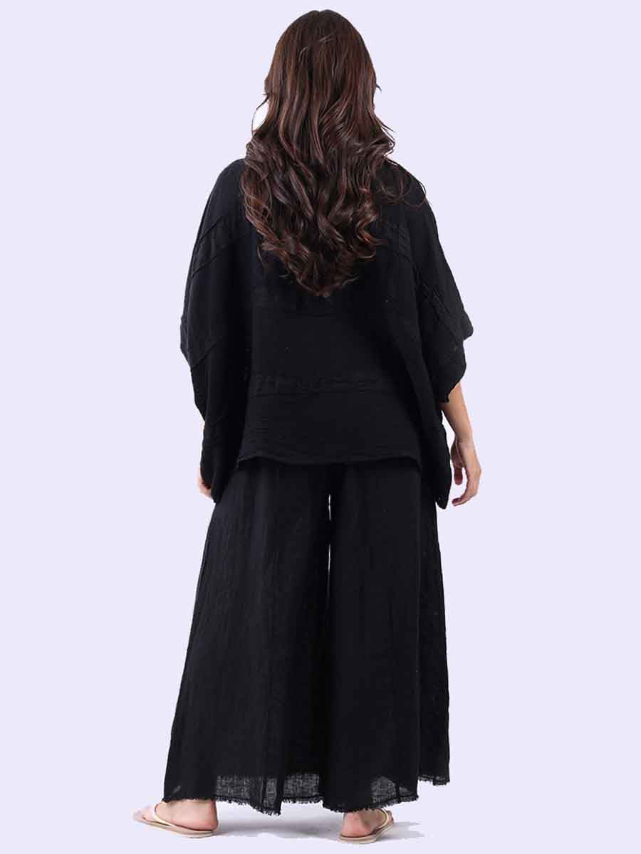 Plus Size Vintage Washed Linen Stripe Top