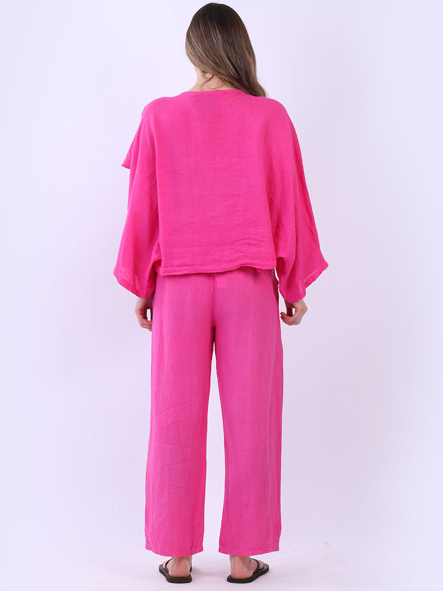 Raw Edge Linen Cross Over Crop Top