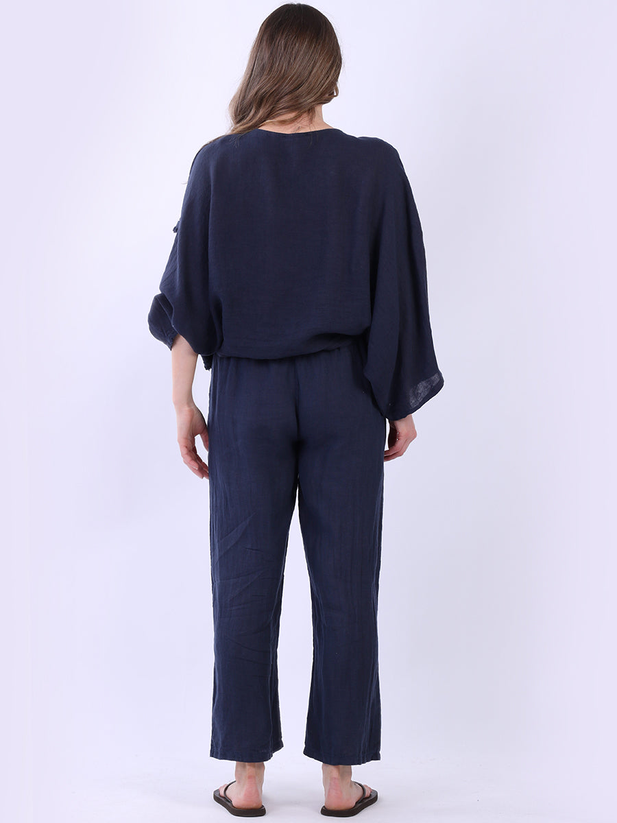 Raw Edge Linen Cross Over Crop Top