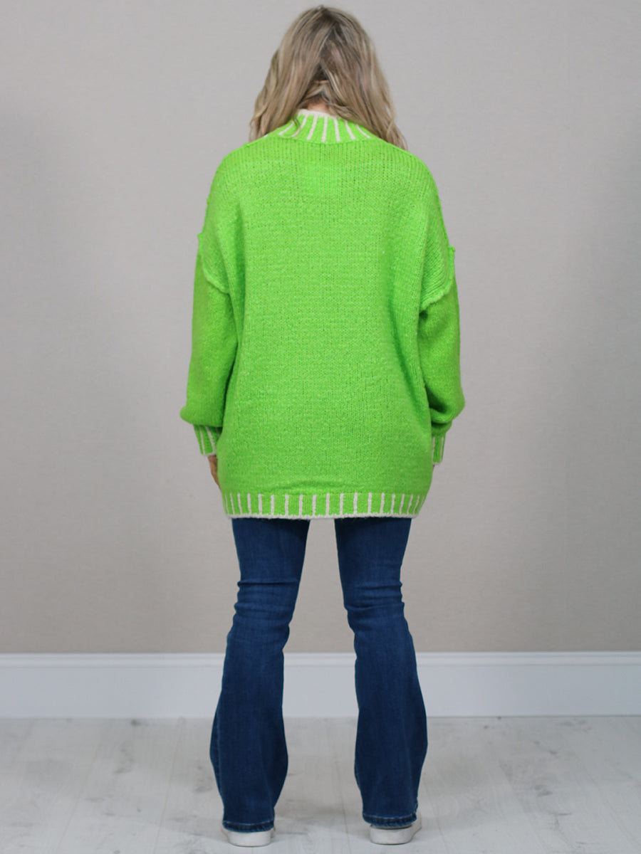 Whipstitch Knitted Wooly Jumper