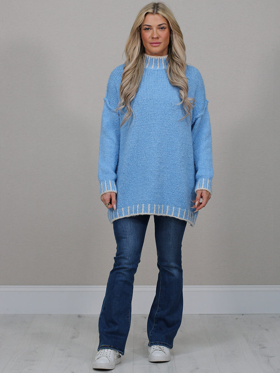Whipstitch Knitted Wooly Jumper