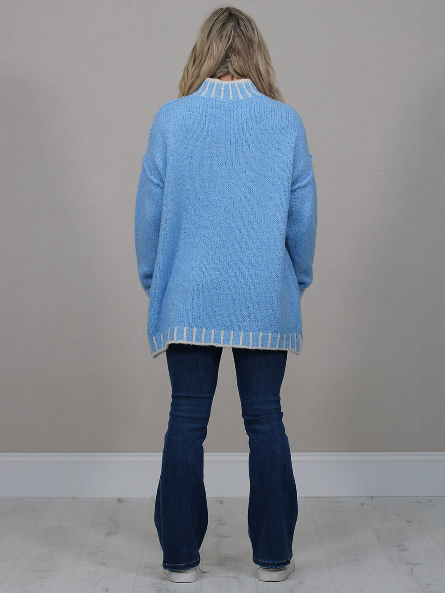 Whipstitch Knitted Wooly Jumper