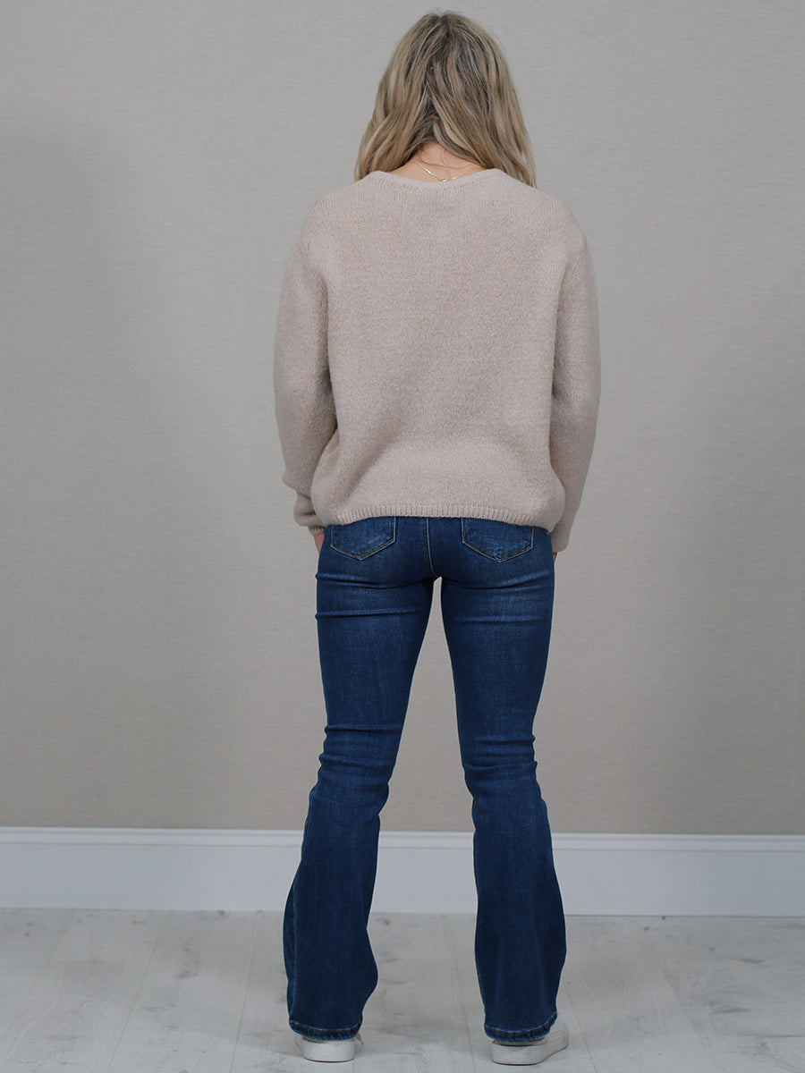 Front Buttoned Crop Knitted Cardigan