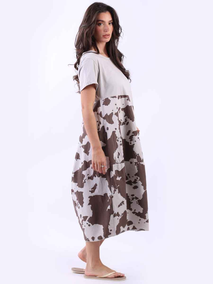 Cotton Baggy Camouflage Print Dress