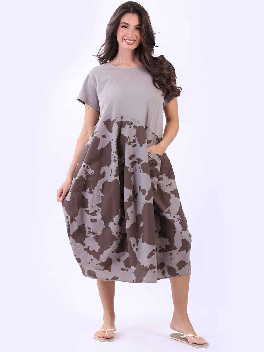 Plus Size Cotton Dress Mocha