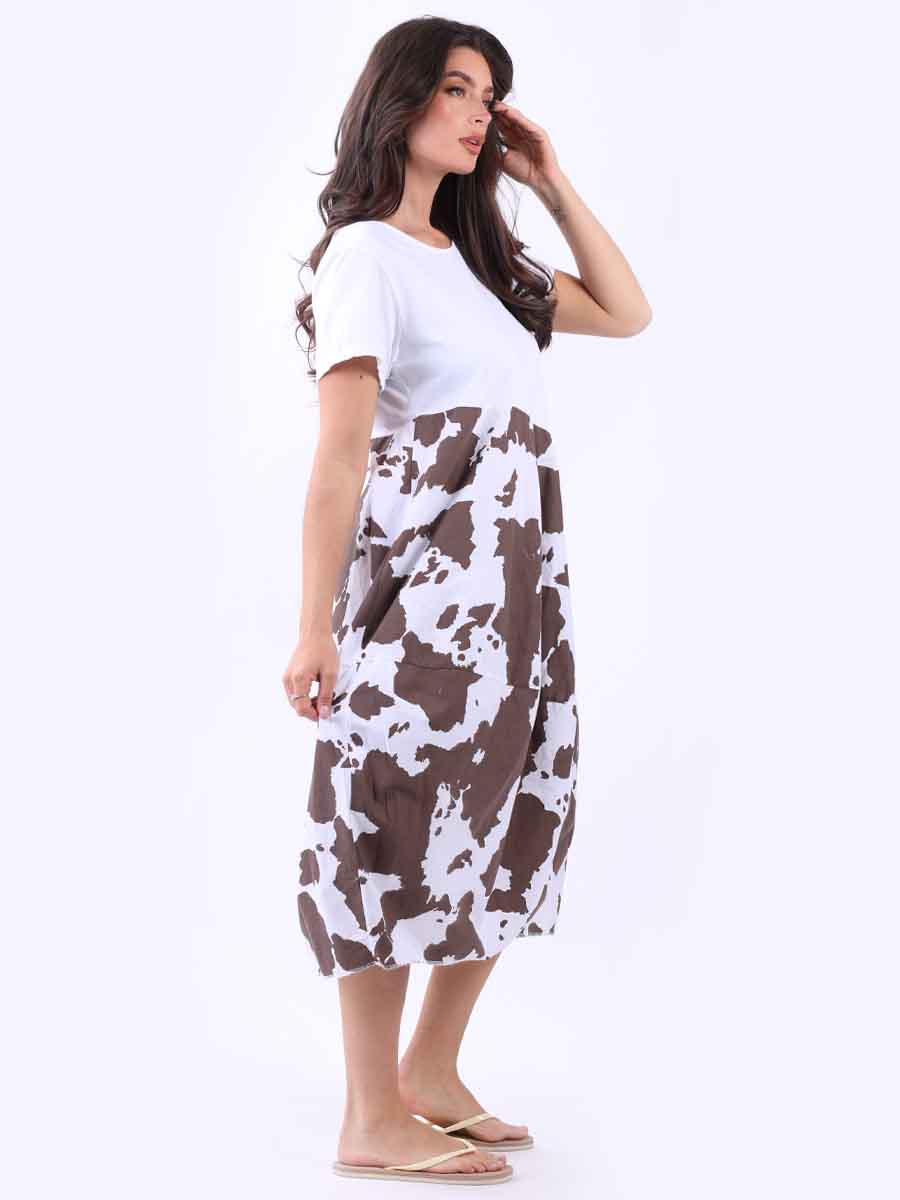Cotton Baggy Camouflage Print Dress