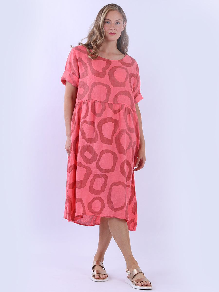 Plus Size Printed Linen Dress