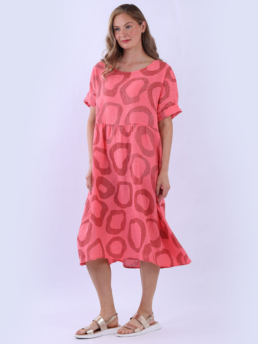 Plus Size Printed Linen Dress