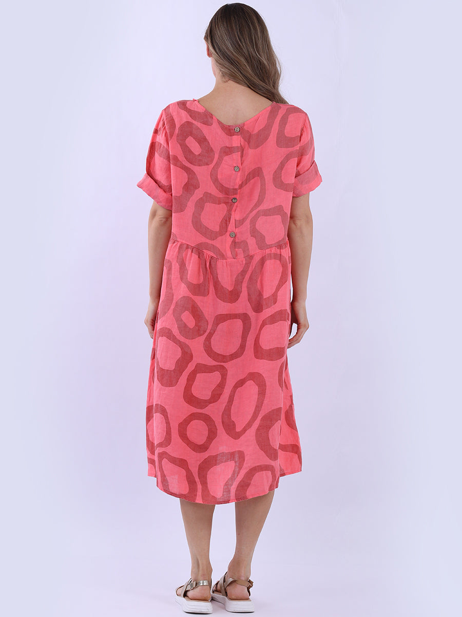 Plus Size Printed Linen Dress