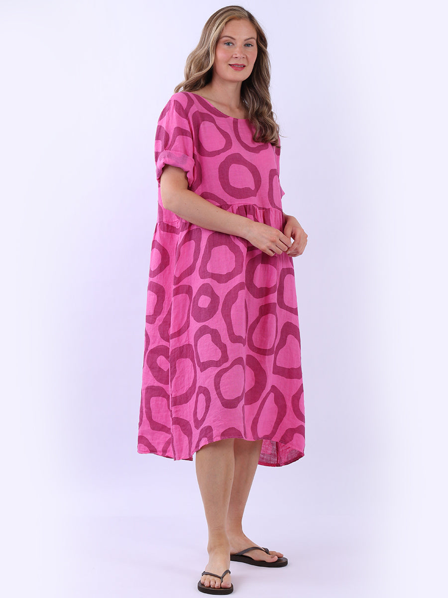 Plus Size Printed Linen Dress