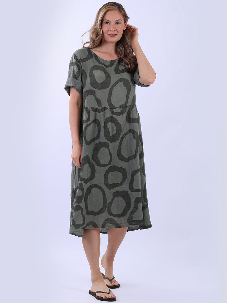 Plus Size Printed Linen Dress