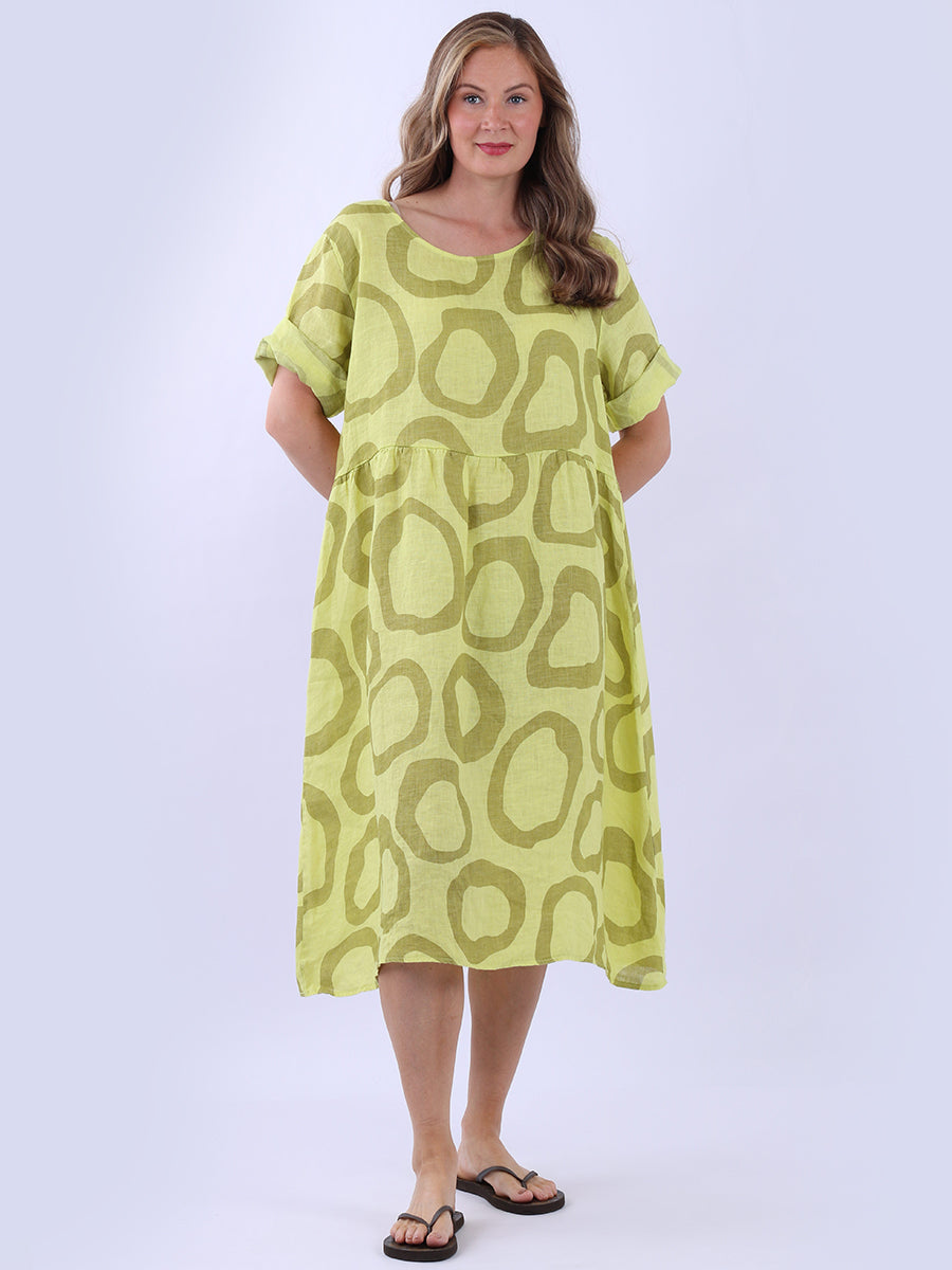 Plus Size Printed Linen Dress