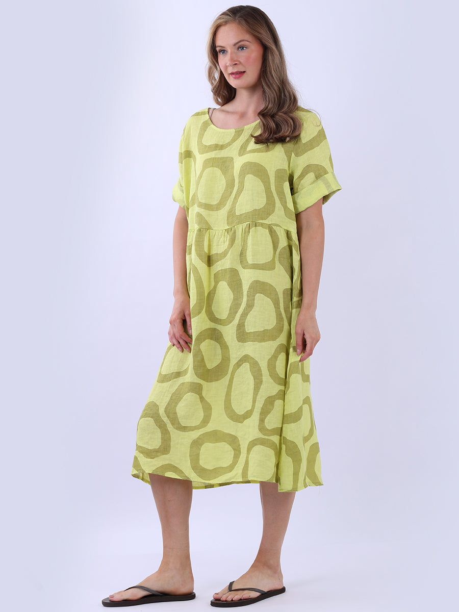 Plus Size Printed Linen Dress
