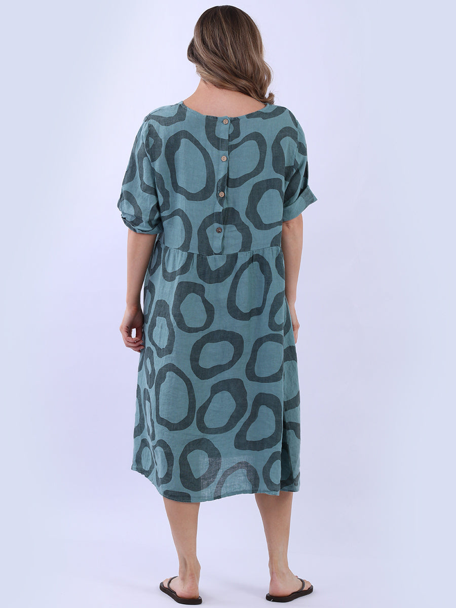 Plus Size Printed Linen Dress