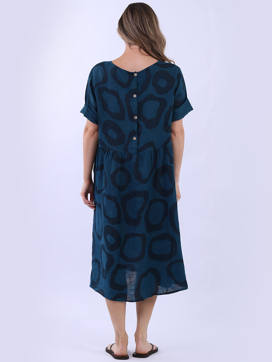 Plus Size Printed Linen Dress