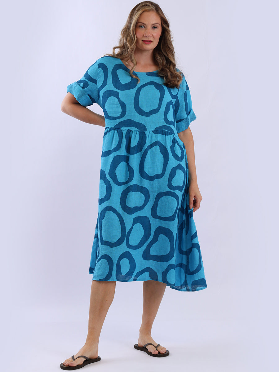 Plus Size Printed Linen Dress