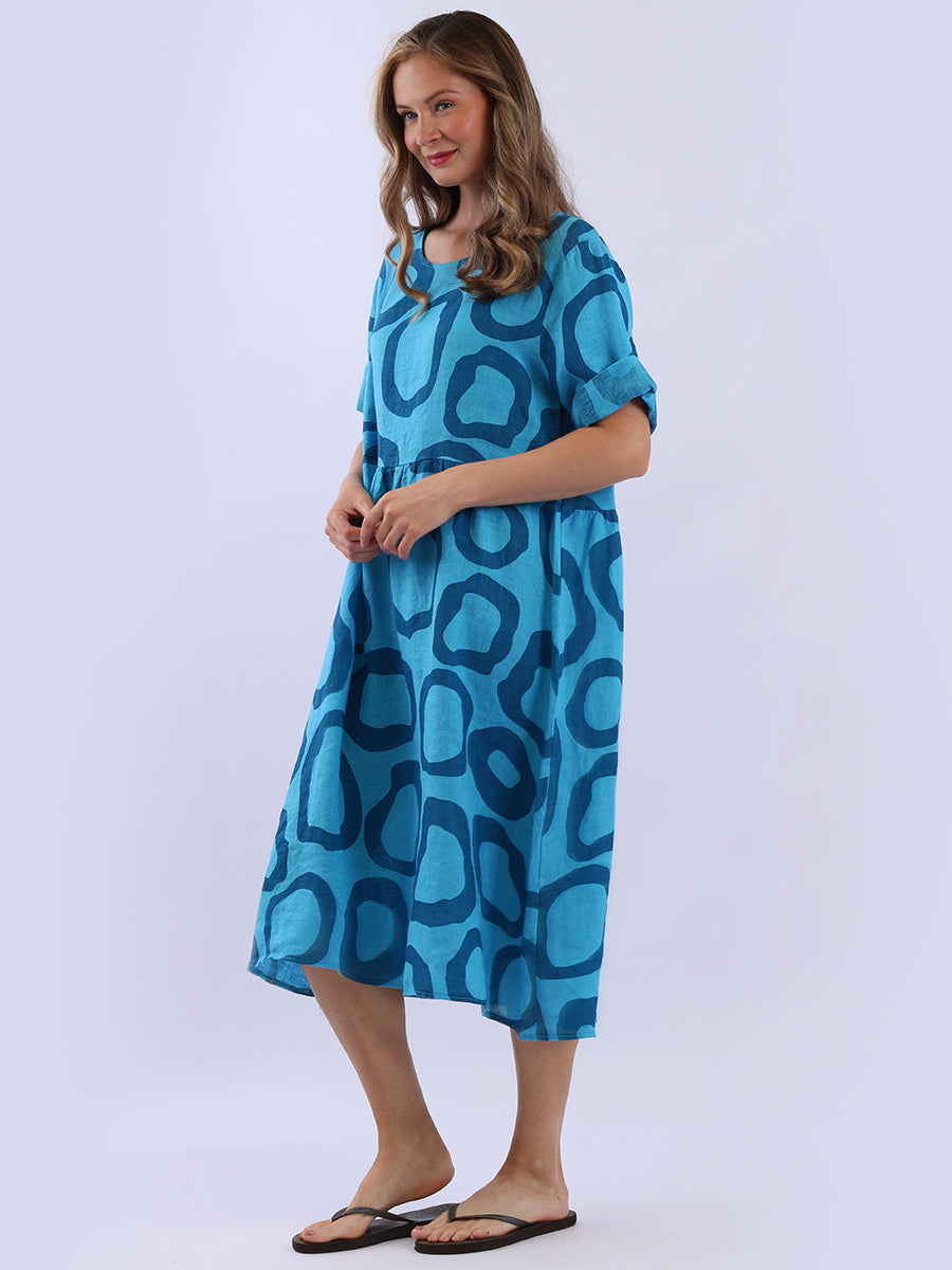 Plus Size Printed Linen Dress