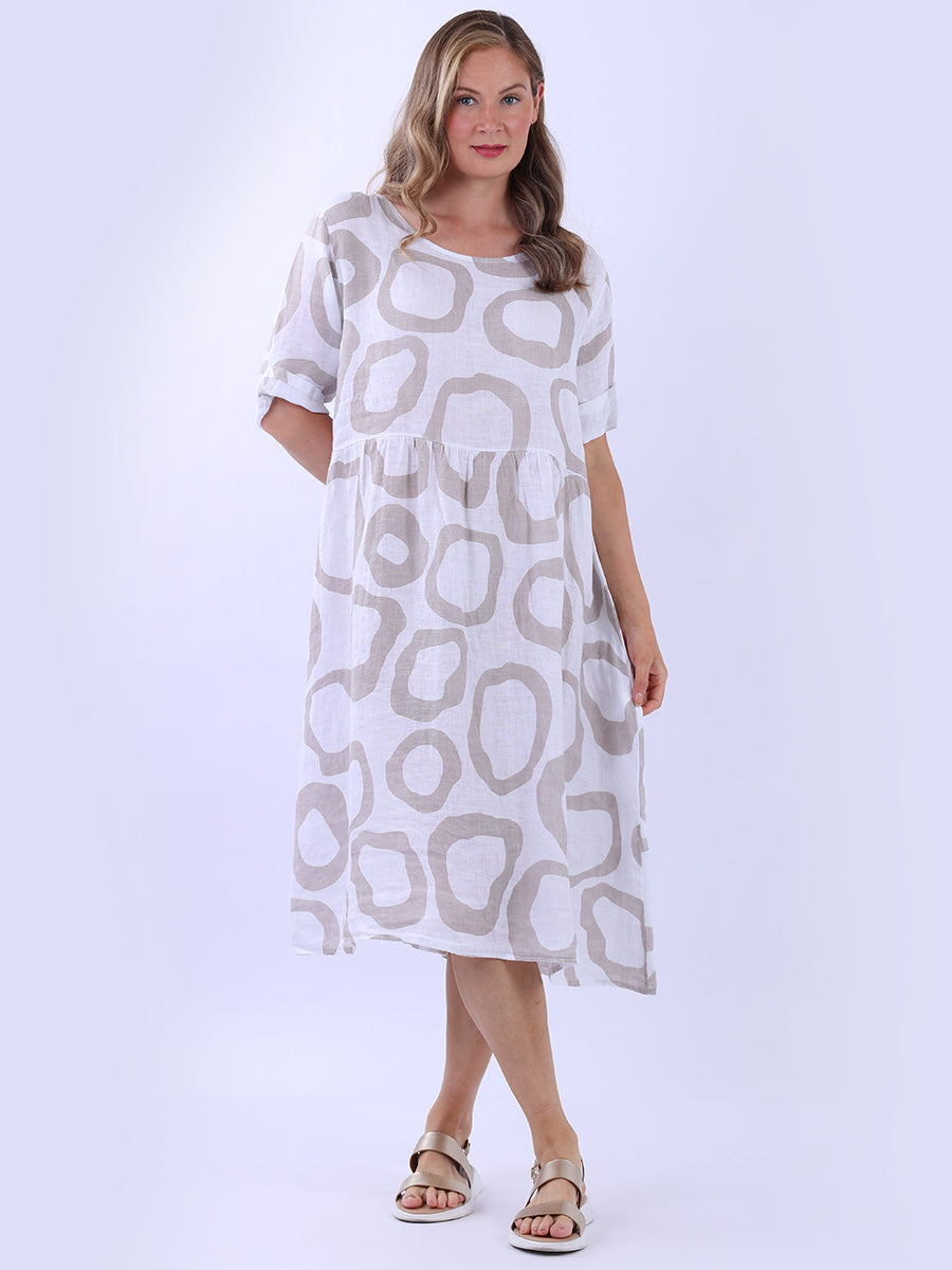 Plus Size Printed Linen Dress