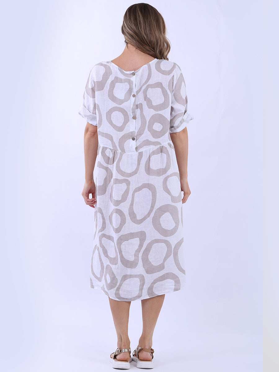 Plus Size Printed Linen Dress