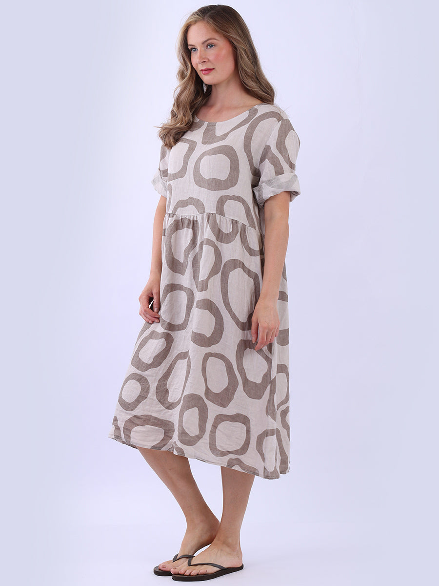 Plus Size Printed Linen Dress