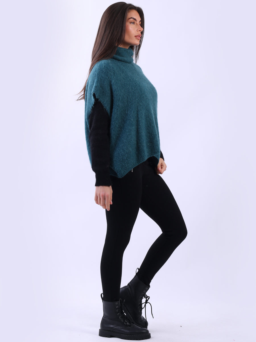 Cowl Neck Batwing Wool Knit Jumper