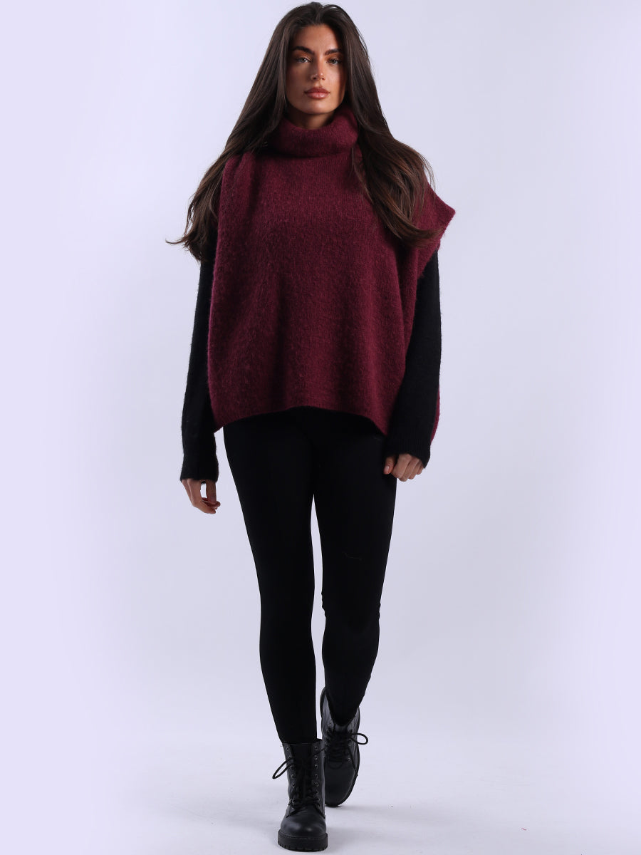 Cowl Neck Batwing Wool Knit Jumper