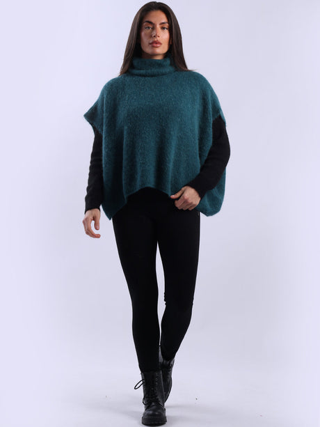 Cowl Neck Batwing Jumper Teal