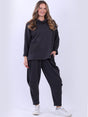 Cowl Neck Woolen Top Charcoal