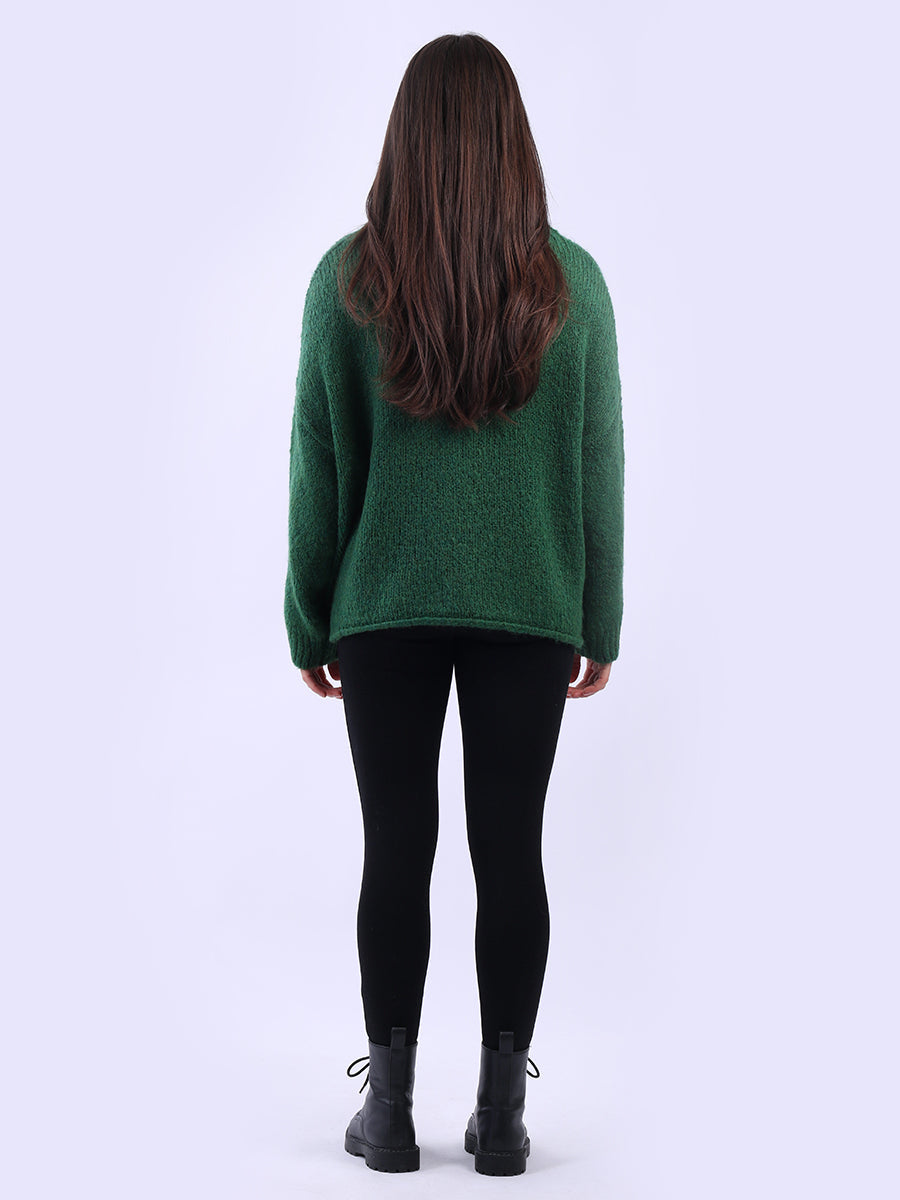 Drop Shoulder Floral Knit Wooly Jumper