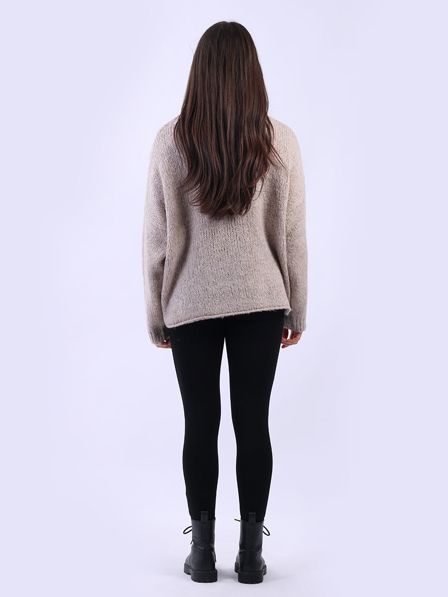 Drop Shoulder Floral Knit Wooly Jumper