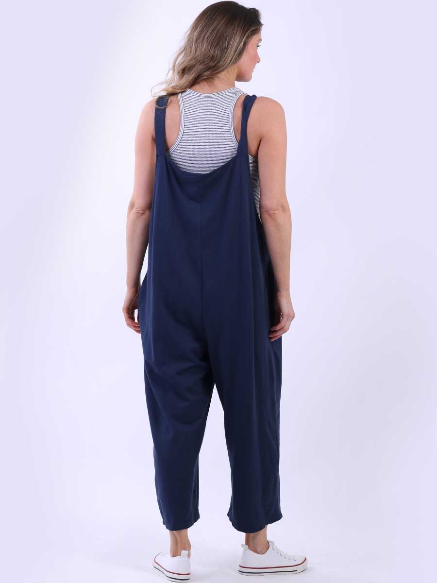 Women Plain Cotton Strappy Dungaree
