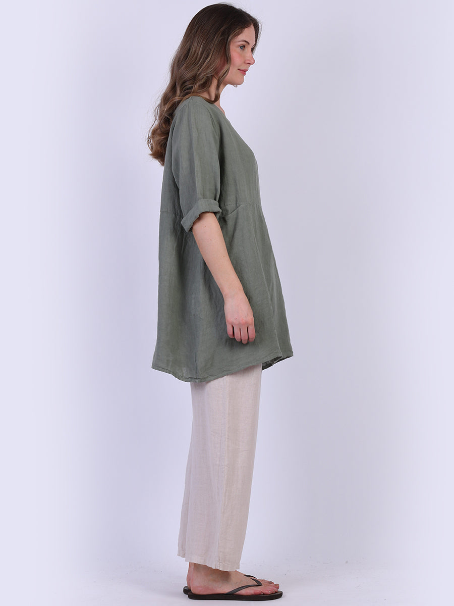 Solid Linen Baggy Summer Top