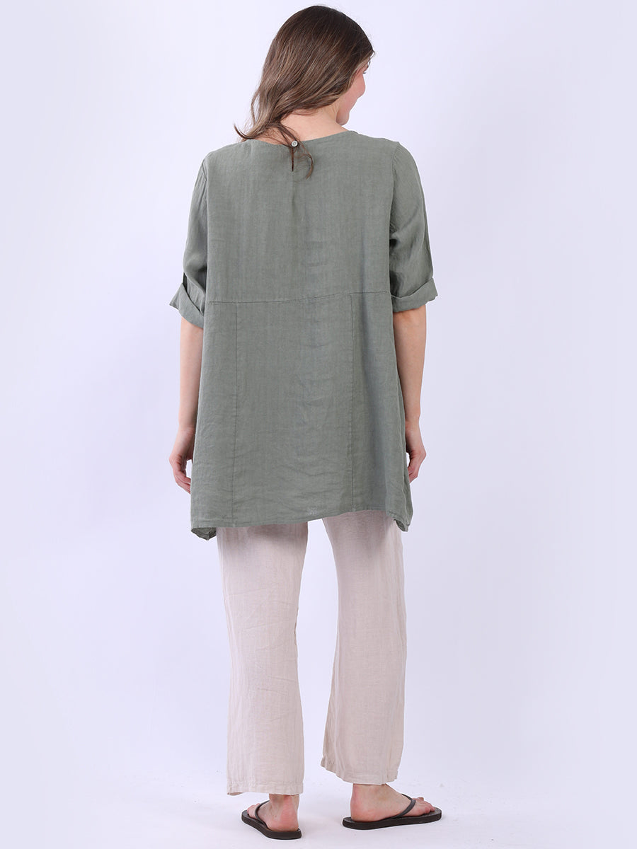 Solid Linen Baggy Summer Top