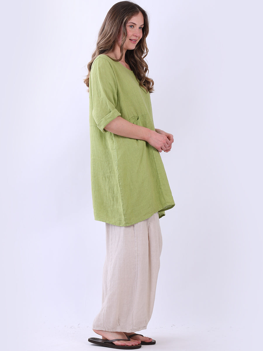 Solid Linen Baggy Summer Top