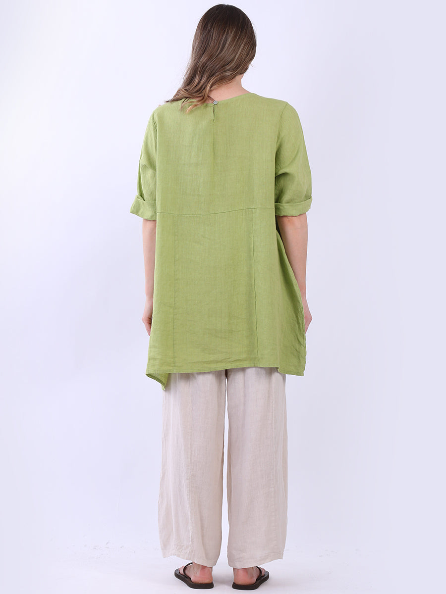 Solid Linen Baggy Summer Top