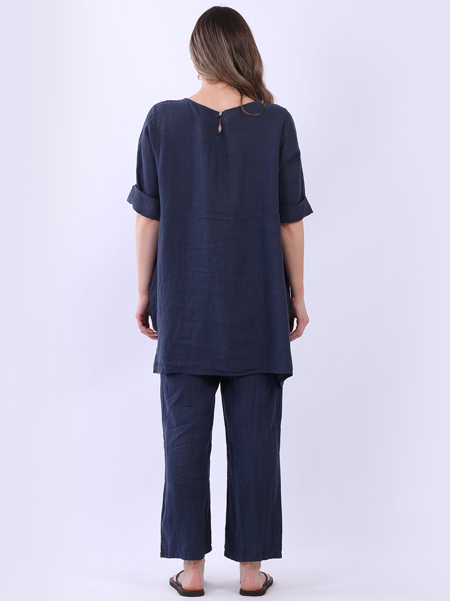 Solid Linen Baggy Summer Top