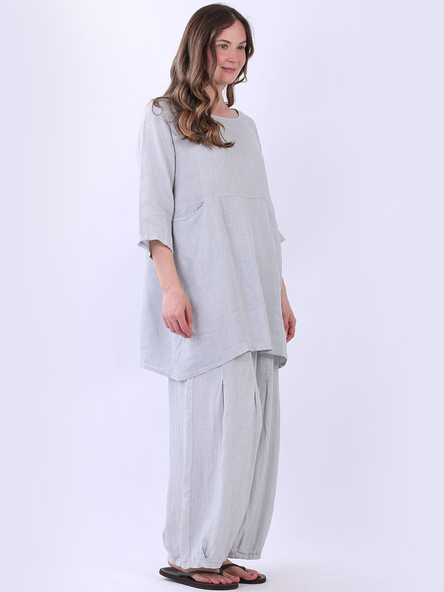 Solid Linen Baggy Summer Top