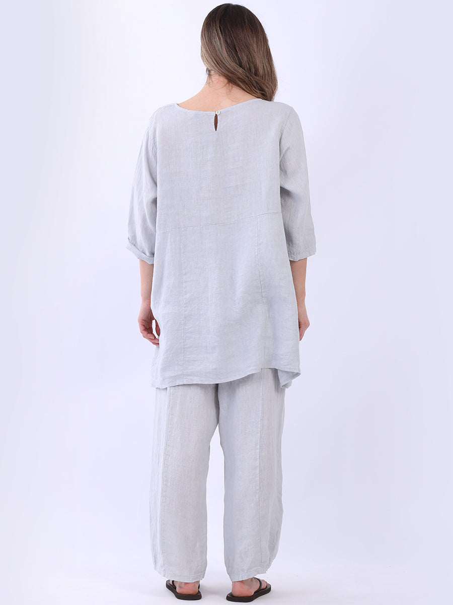 Solid Linen Baggy Summer Top