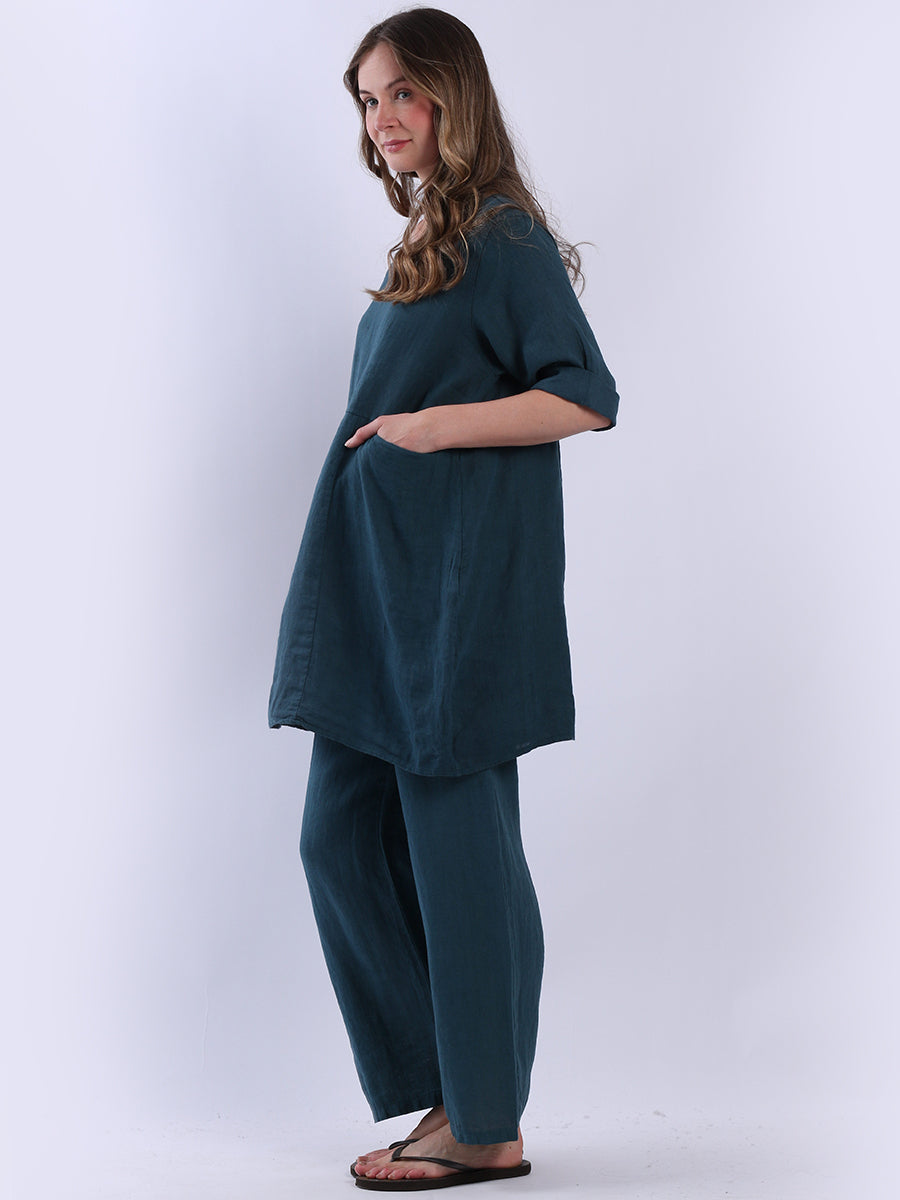 Solid Linen Baggy Summer Top