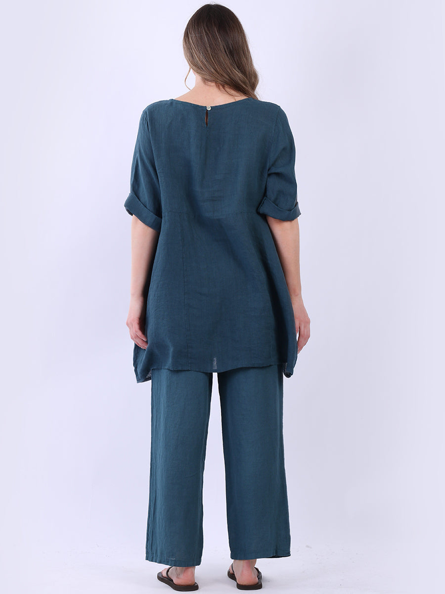 Solid Linen Baggy Summer Top