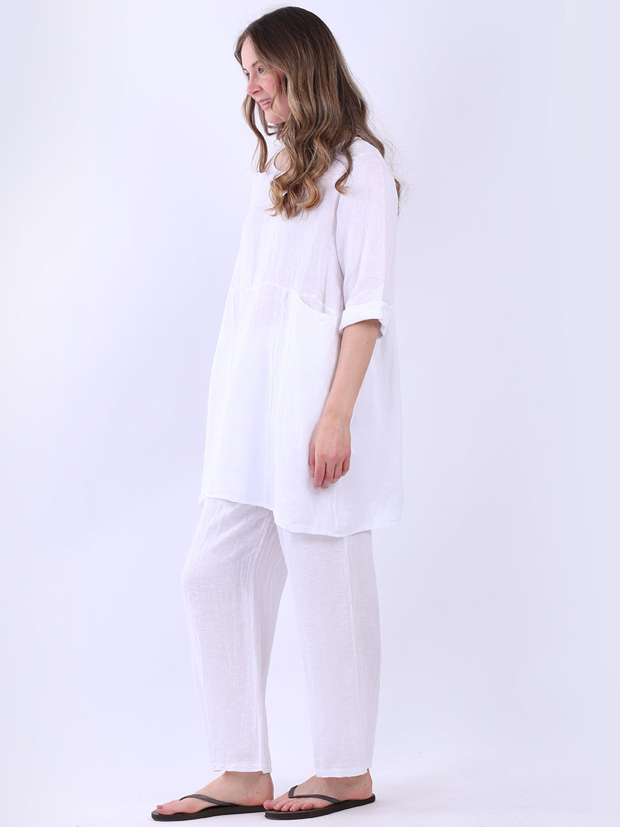 Solid Linen Baggy Summer Top