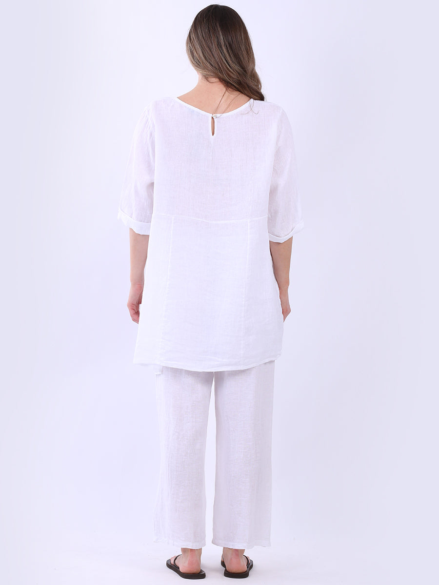 Solid Linen Baggy Summer Top