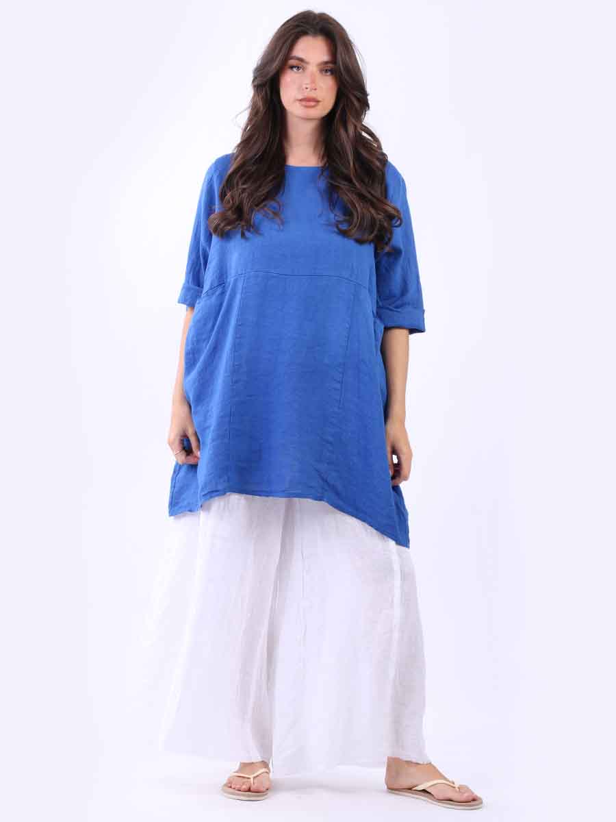 Solid Linen Baggy Summer Top