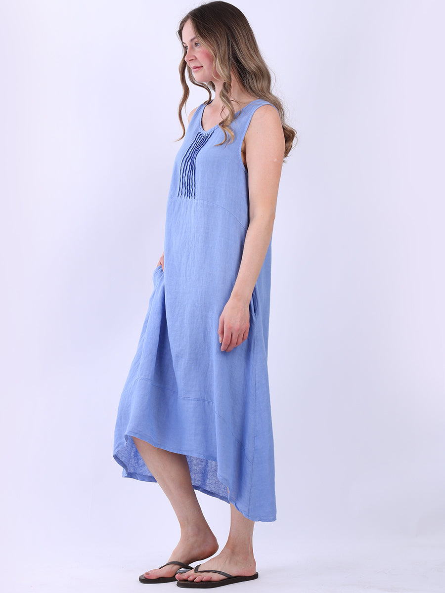 Solid Linen Sleeveless Slouchy Dress