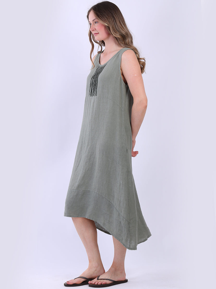 Solid Linen Sleeveless Slouchy Dress