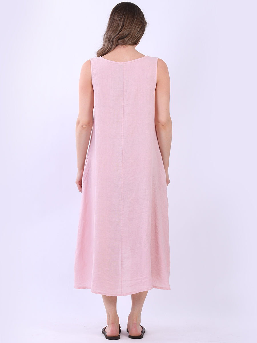 Solid Linen Sleeveless Slouchy Dress